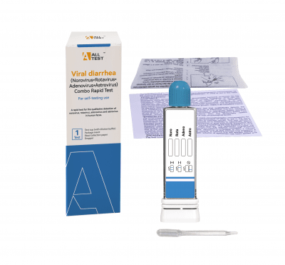 Omgangssyke Kombotest 4-i-1 (Norovirus, Rotavirus, Adenovirus, Astrovirus) Hjemmetest